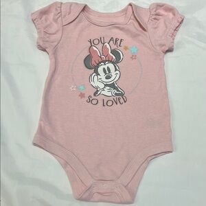 “Bundle 10/$13” Disney 6-9m Pink Minnie Mouse girl Bodysuit short sleeve